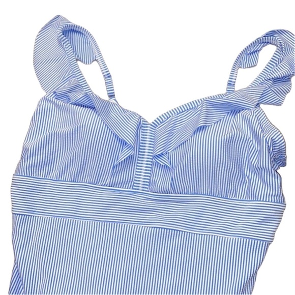 Time and Tru boho blue & white striped one piece swim suit new with tags size 3X - Picture 1 of 9